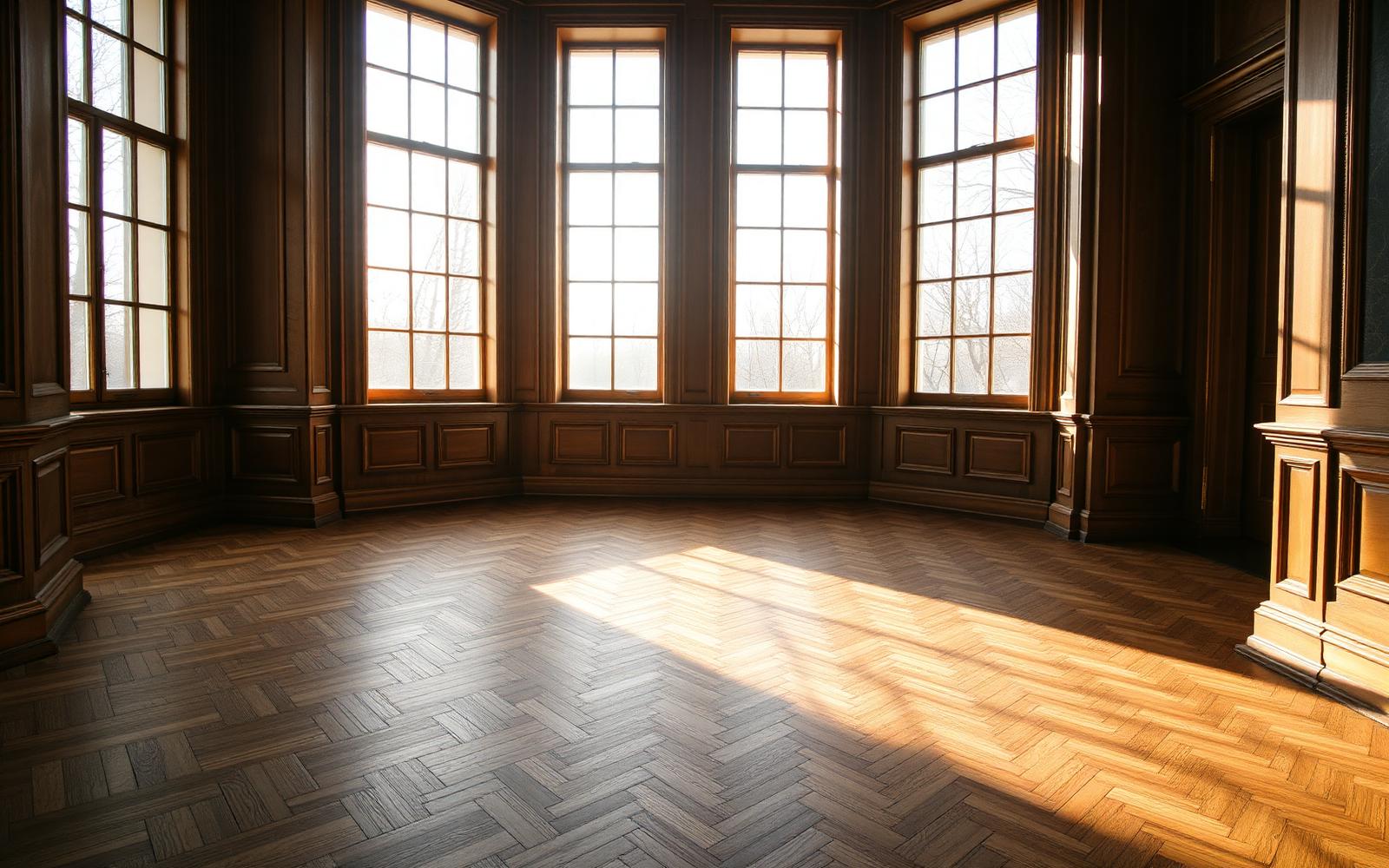 Traditioneel tapis visgraat parket in een Haags herenhuis